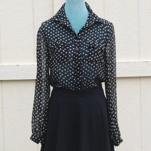 Sheer Poke-a-Dot Button-Down